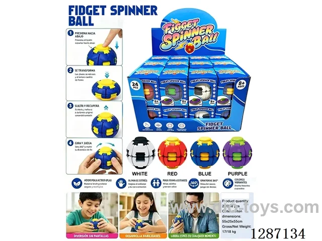 Finger Spinner (Stress-Relief Spinner) With Lights (24 PCS)