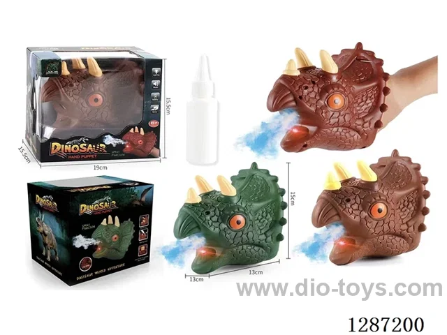 Dinosaur Hand Puppet W L/M/spray (not included batteries 2*1.5V)