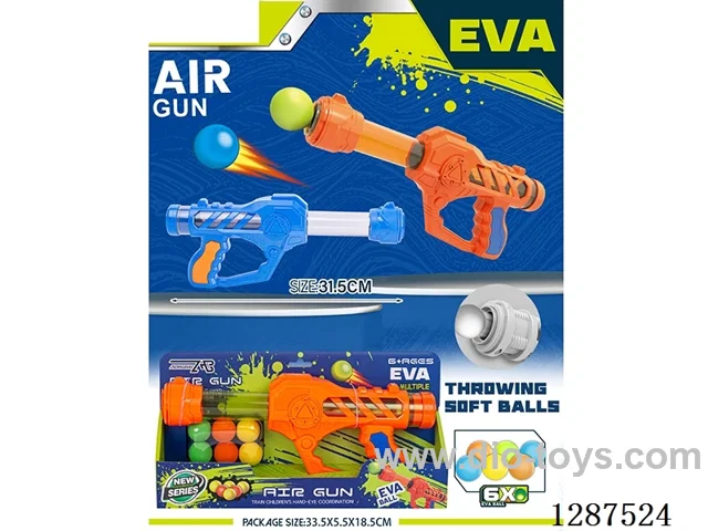 ABS Mechanical (Blue and Orange) Dual-Use Air Gun (6 Balls, 6 EVA bullets)