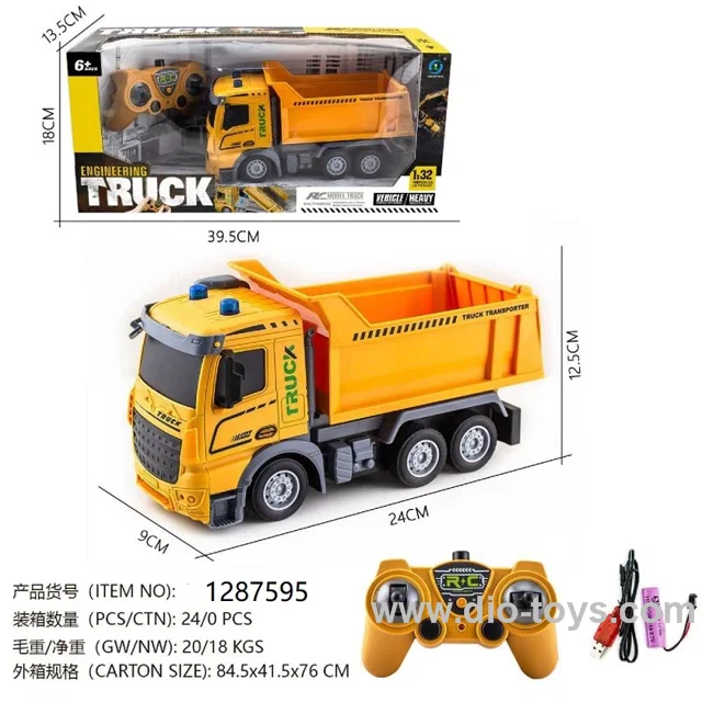 1:32 RC 2.4G Engineering truck with music including battery in window box