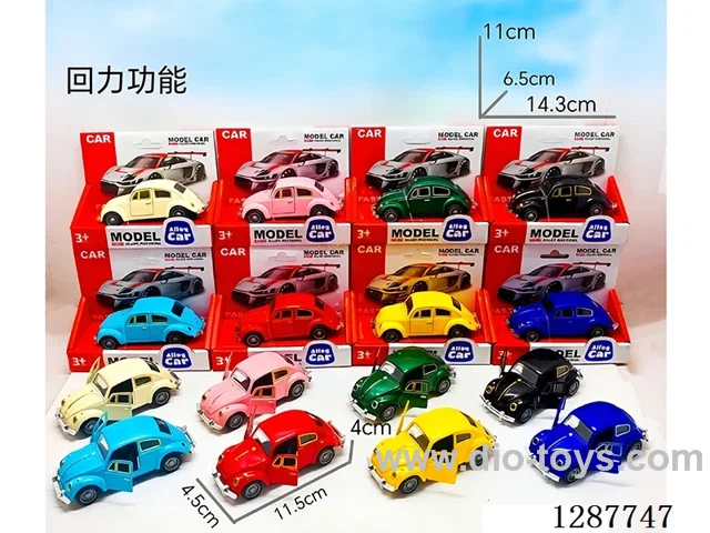 1:43 pull back alloy car 8 mixed