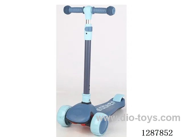 Scooter - Flashing Hummer Wheels, Soft Rubber Anti-Slip, Lights & Music, Folds in a Second, 4-Level Height Adjustment, Full-Cover Deck - Pink/Blue/Yellow/Green