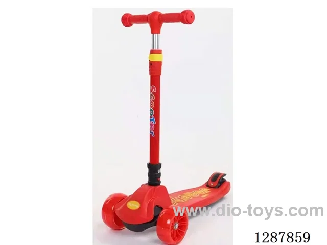 Scooter - Soft Rubber Non-Slip, Lights & Music, One-Second Fold, Full-Cover Deck—Red/Royal Blue, Sky Blue, Pink/Black/Purple