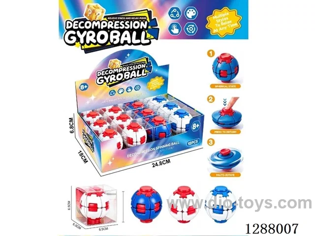 Injection-Molded Stress-Relief Gyro Ball (Spring Version) 12PCS