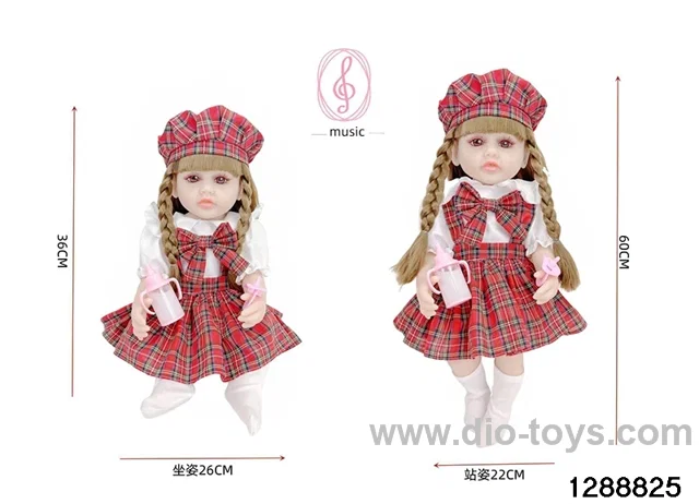 24-inch 60CM eco-friendly vinyl doll with IC /touch-sensitive sounding (feet are filled with cotton)