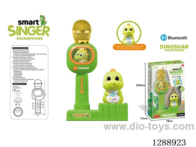 Bluetooth Microphone W L/M + Dinosaur Voice-Activated Lights