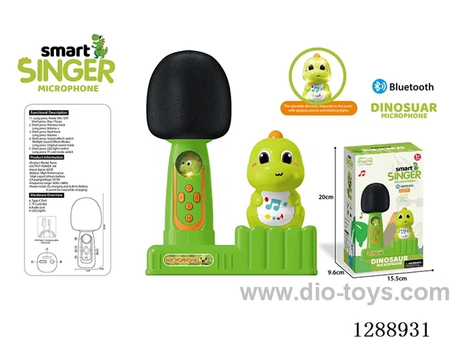 Bluetooth Microphone W L/M + Dinosaur Voice-Activated Lights