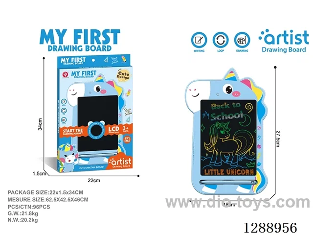 Pony LCD Drawing Board, One-Button Clear, Included Battery (1 x 3V CR2025 button cell battery)