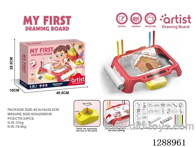 Red Projection Table Drawing Board, Projection, 2 AA Batteries (No Included Batteries)