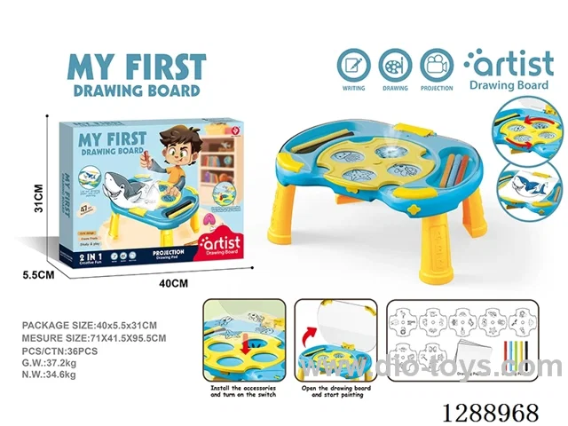 Blue Rotating Slide Projector Board, Carousel Projection, 3 AA batteries (Batteries not included)