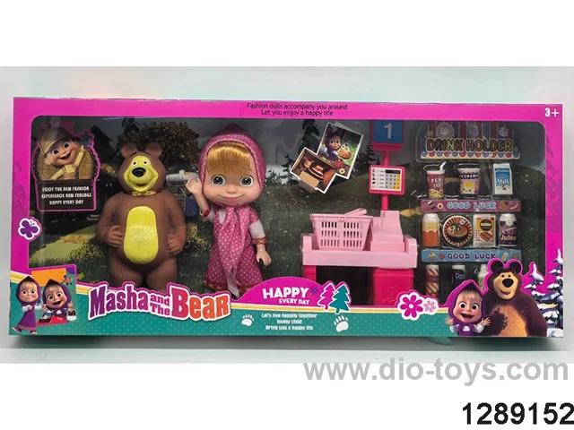 6 inch Solid Martha Doll with Bear, Shopping Set