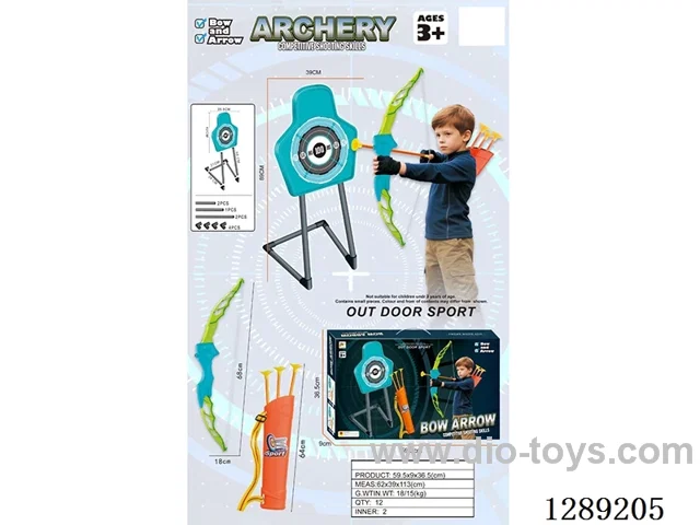 68cm Bow with Arrows/Quiver + Large Target Stand