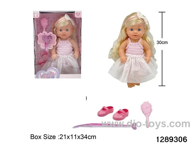 30cm girl doll with accessories in window box