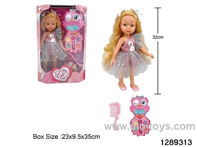 32cm girl doll with accessories in window box