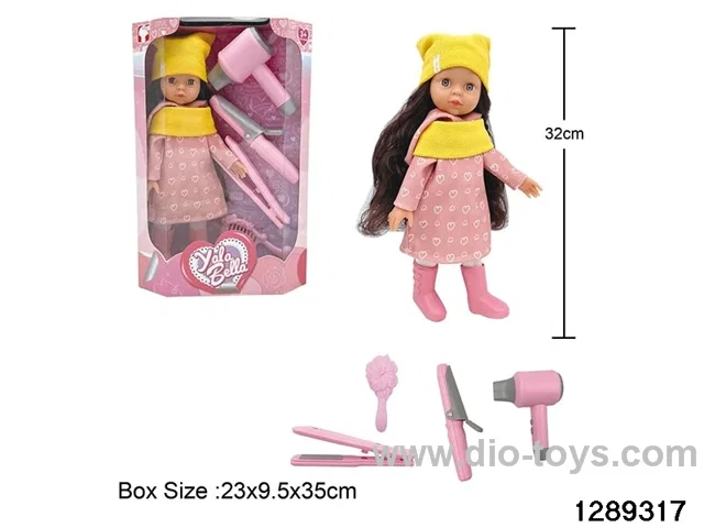 32cm girl doll with accessories in window box