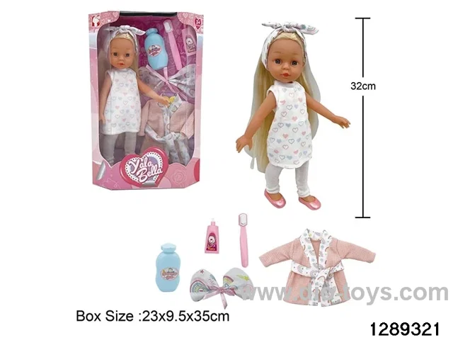 32cm girl doll with accessories in window box