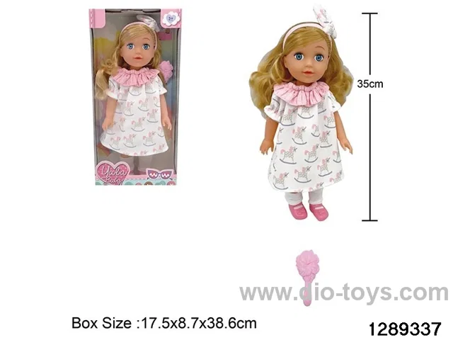 35cm girl doll with comb accessories in window box