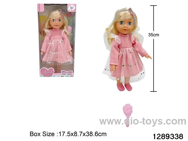 35cm girl doll with comb accessories in window box