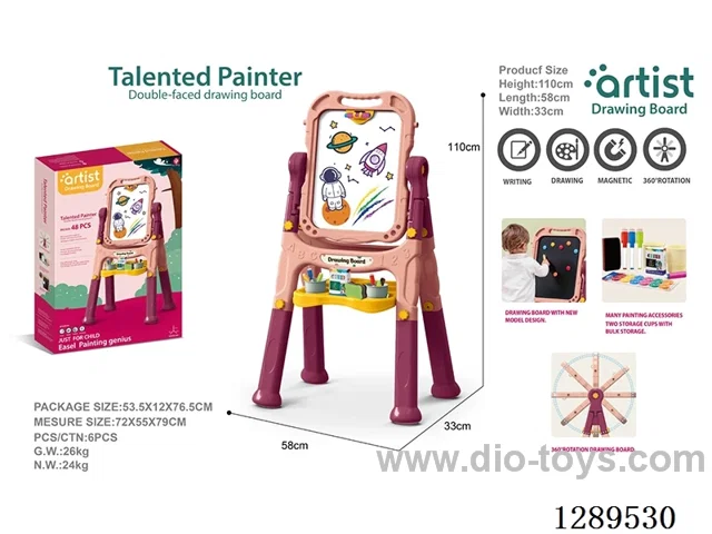 Magnetic Double-Sided Drawing Board with Long Legs