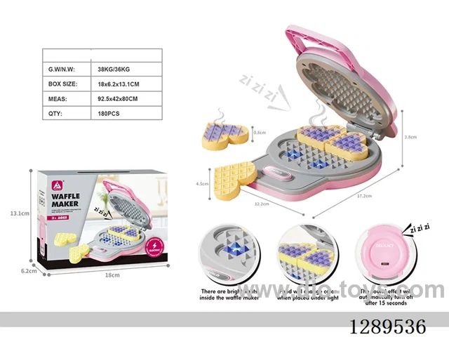 Waffle Maker Set (Lights and Sound Effects, Color-Changing; 3 AAA Batteries Not Included)