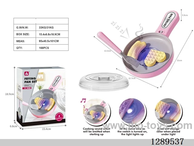 Frying Pan Set (Lights and Sound Effects, Food Color-Changing; 2 AAA Batteries Not Included)
