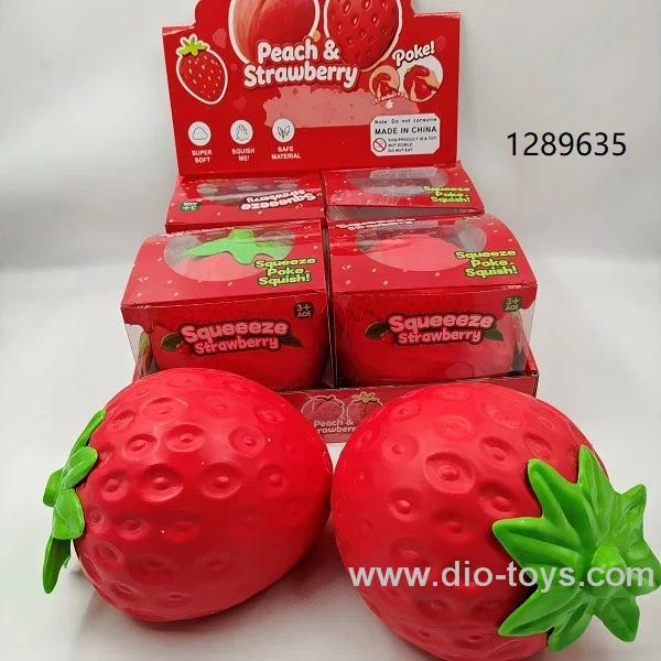 big strawberry squeeze toys in display box