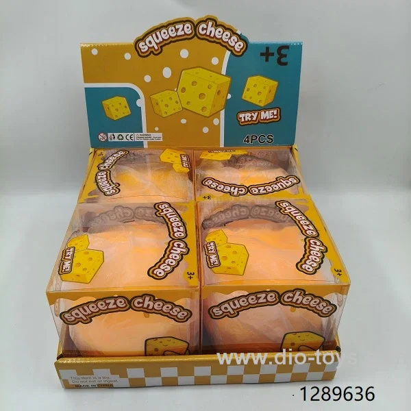 big cheese squeeze toys in display box