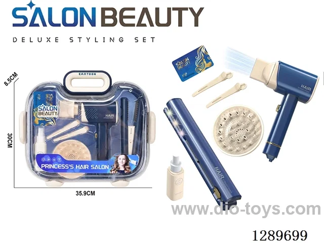 Hair Styling Set (Hair Dryer, Straightener, 9-PCS)