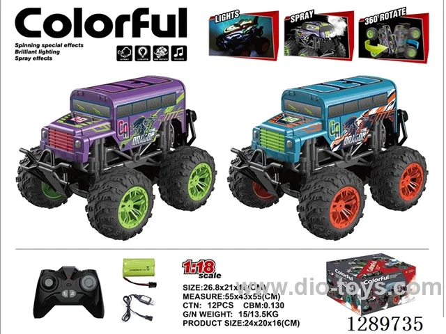 1:18 RC stunt car W L/M/spray included battery