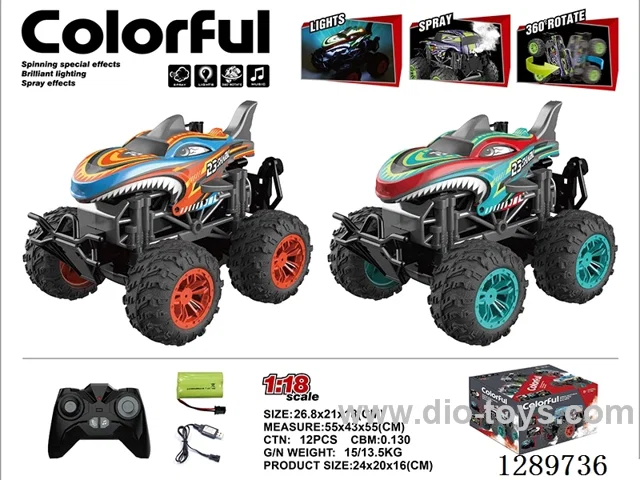 1:18 RC stunt car W L/M/spray included battery