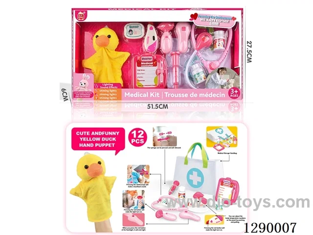 Doctor Hand Puppet Set with Cloth Storage Bag (W L/M, included battery)