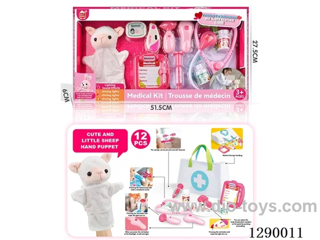 Doctor Hand Puppet Set with Cloth Storage Bag (W L/M, included battery)