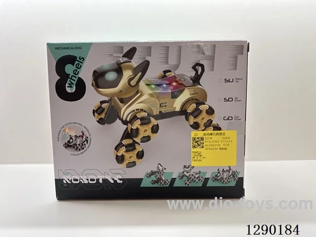 2.4G RC stunt robot dog W L/M 2 colors included battery