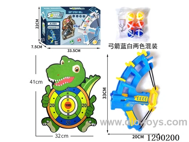 Sling Shot with Dinosaur Target, Sticky Balls, and Hook