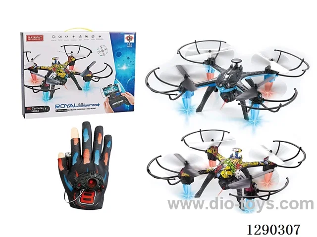 Altitude-Hold Quadcopter (with Glove-Style Remote Control)2 colors included battery