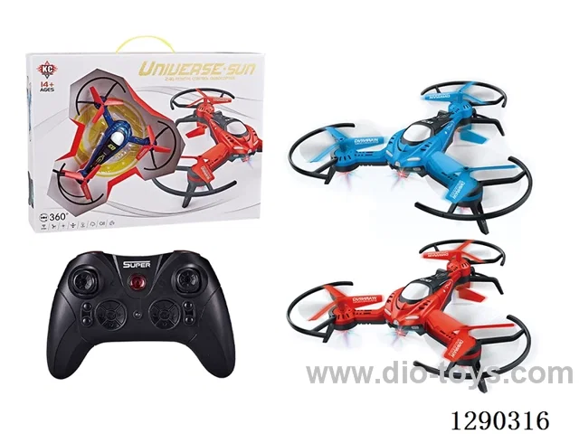 3-Axis Drone (with Handheld Remote Control) (Assorted in Red and Blue) included battery