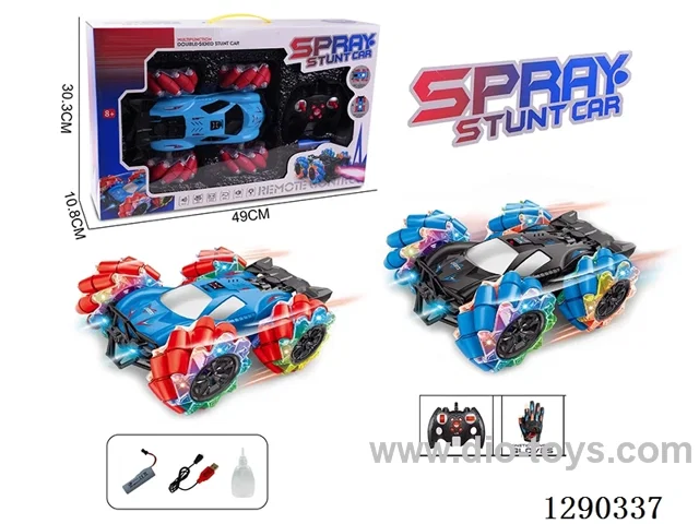 RC stunt car with spray/Handle + Glove dual-control included battery