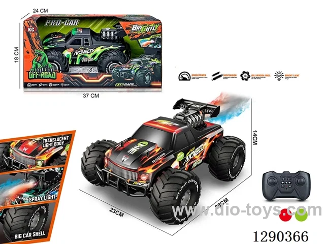 2.4G 4WD RC stunt car with spray included battery