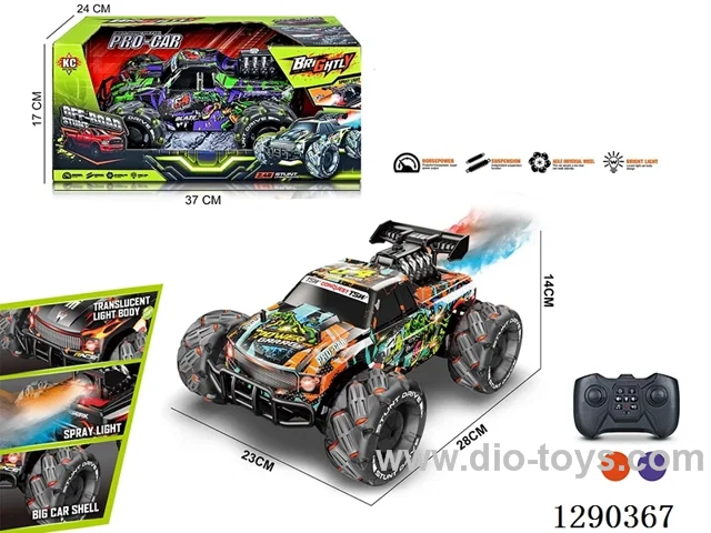 2.4G 4WD RC stunt car with spray included battery