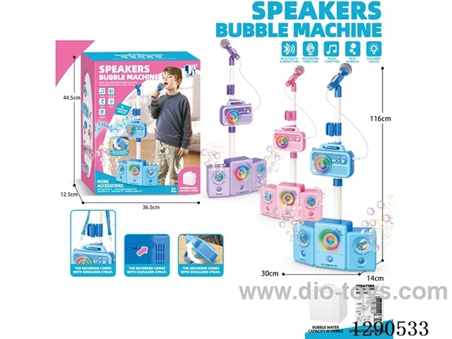 Microphone W L/M/Bluetooth, Speaker-Style Bubble Machine (Soft Colors)