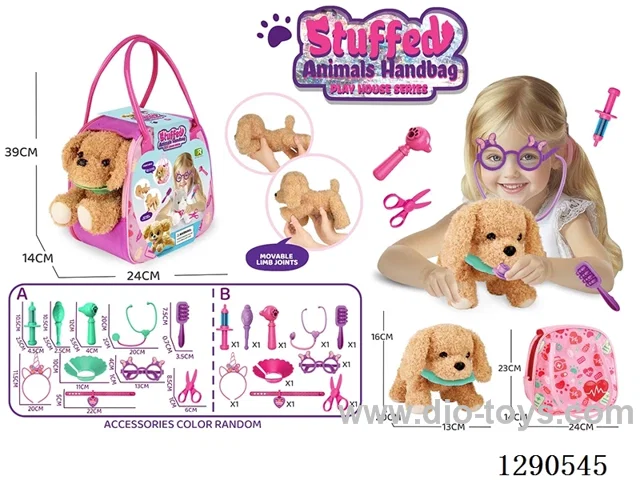 Plush Articulated Dog-Themed Tote Bag