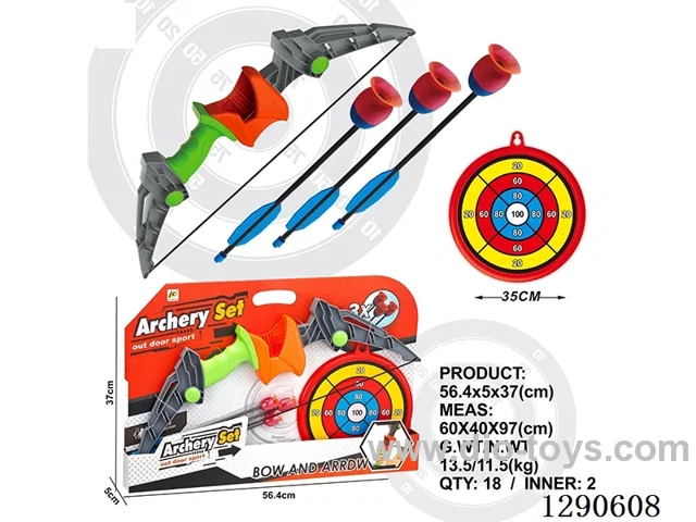56.4 cm Bow with Arrows + Target