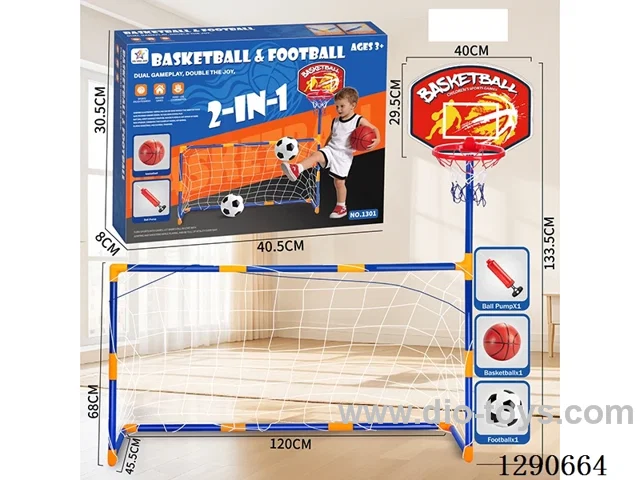 Soccer Goal + Basketball Backboard 2-in-1