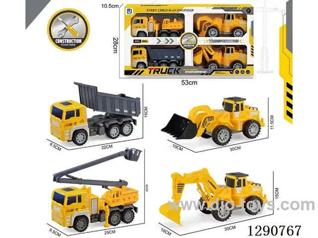 Inertia Construction Vehicles, 4PCS (Assorted)