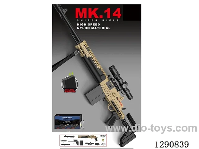 High-Speed Nylon Edition MK14 Water Gun, Electric Version (Single Shot, Full Auto), Electric Magazine (Pre-loaded)