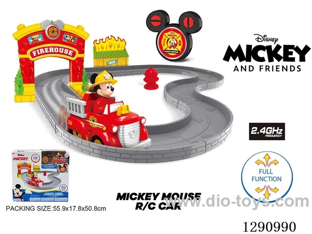 Mickey Mouse Fire Rescue 2.4G RC Car Track Set (Not Included Batteries)