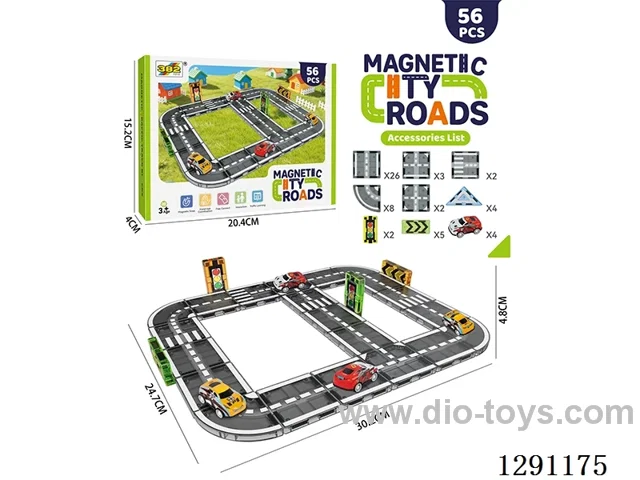 Magnetic Track and Road Pieces (56PCS)