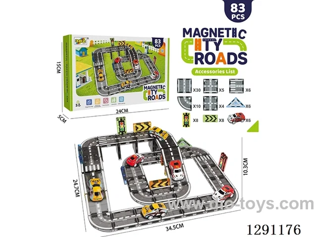 Magnetic Track and Road Pieces (83PCS)