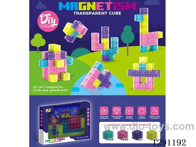 Transparent Magnetic Cubes, 45PCS
