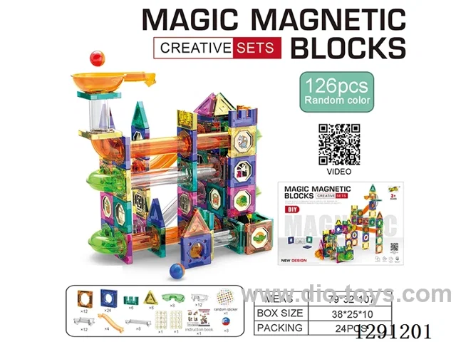 Magnetic Pipe Building Blocks, 126PCS
